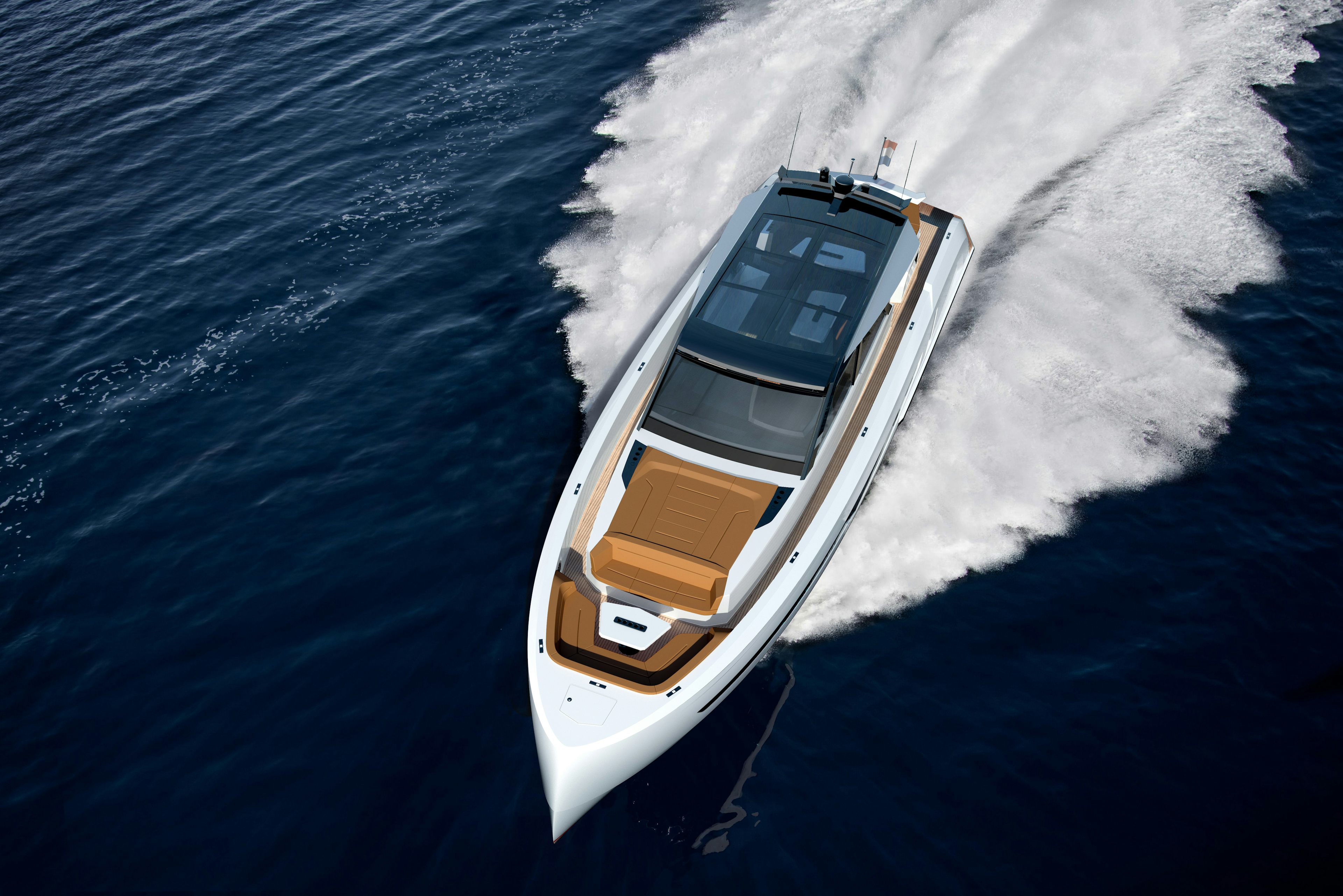 Vanquish-Yacht-VQ70-top-view-in-water