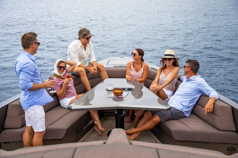 vanquish vq52 exterior lounge area people relaxing